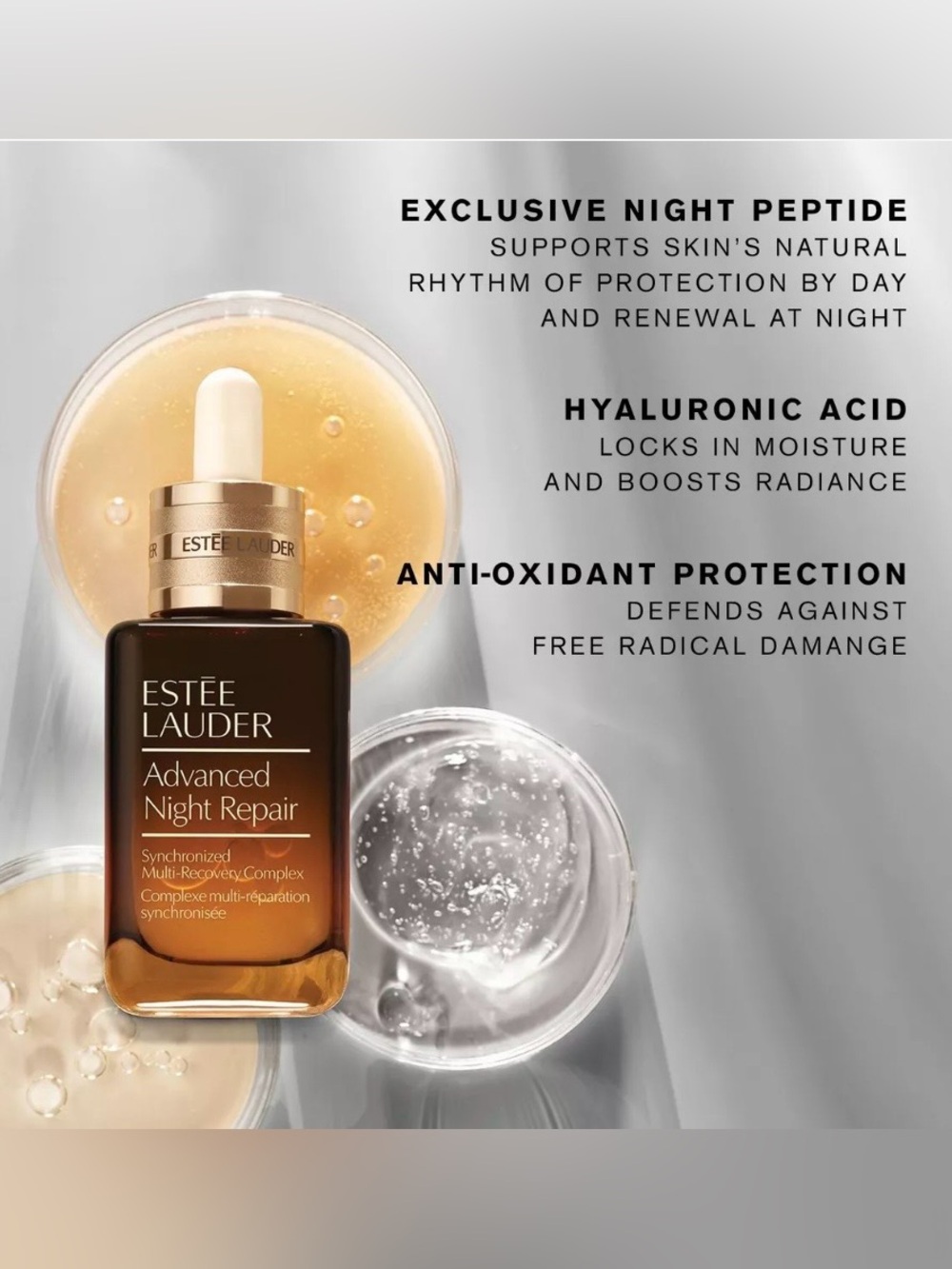 Estee Lauder Advanced Night Repair Multi Recovery Complex Serum w/HA &  Peptides - Picture 3 of 6